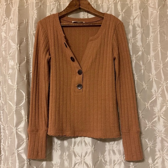 Free People Orange Long Sleeve Top - Picture 2 of 12